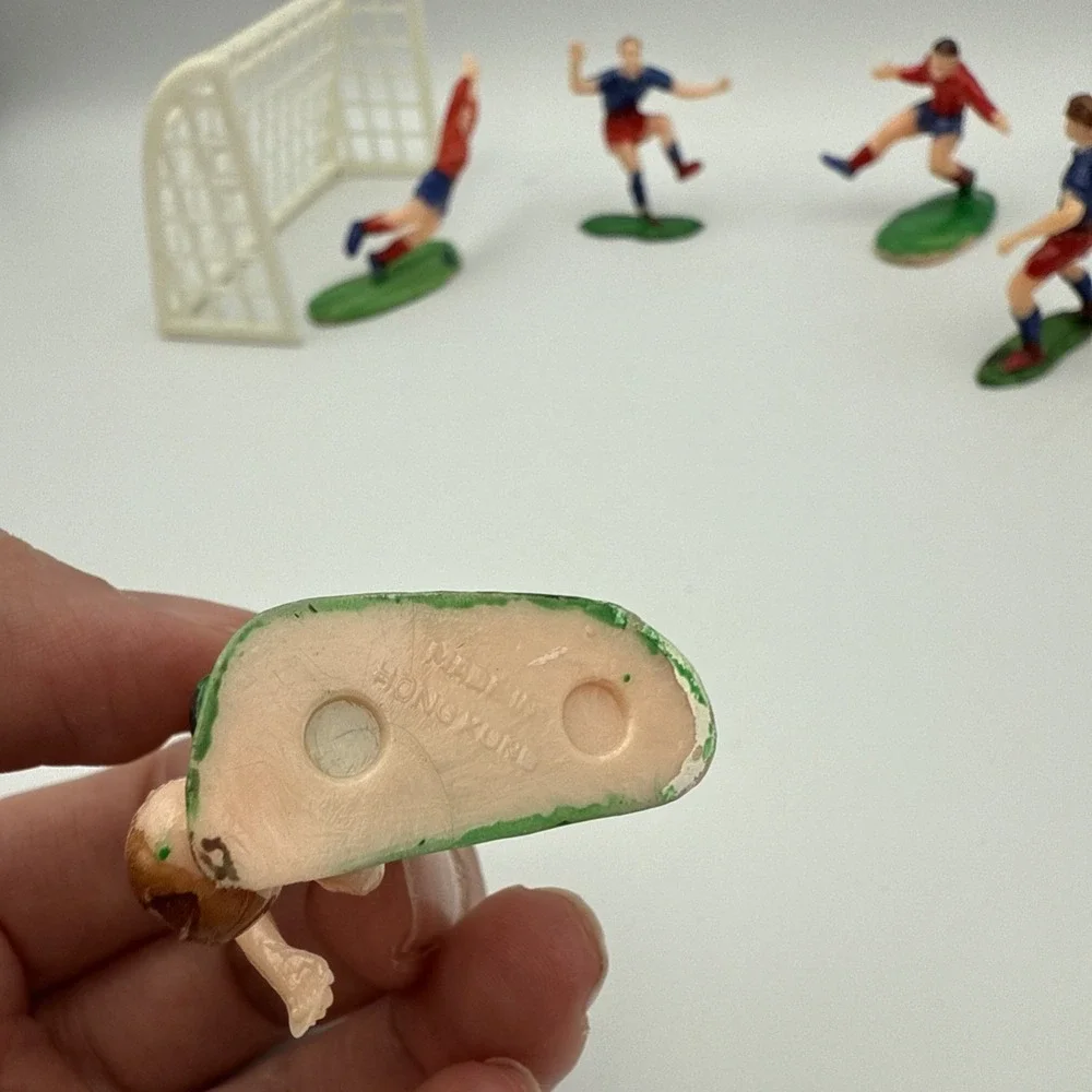 Vintage Soccer Players Cake Topper Figures Made In Hong‎ Kong